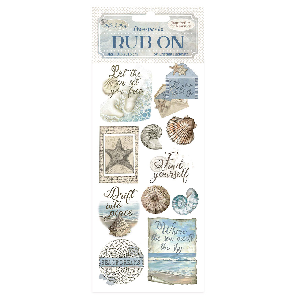 Stamperia Rub-on cm 10,16x21,6 - Silent Sea shells