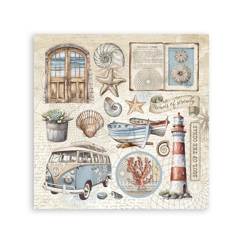 Stamperia Stickers mm 165x165  4 sheets - Silent Sea