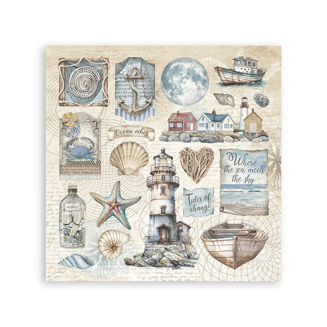 Stamperia Stickers mm 165x165  4 sheets - Silent Sea