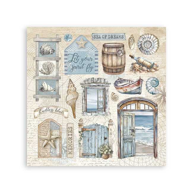 Stamperia Stickers mm 165x165  4 sheets - Silent Sea