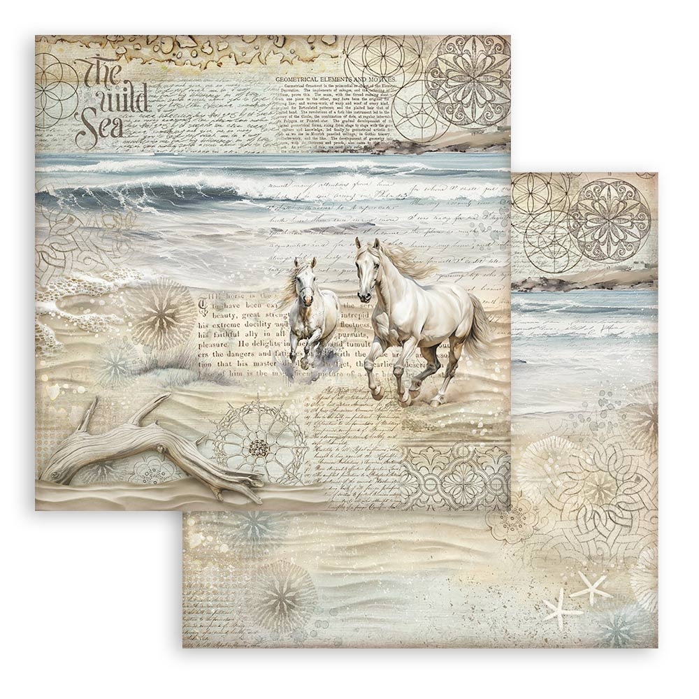 Stamperia Scrapbooking Double face sheet - Silent Sea horses