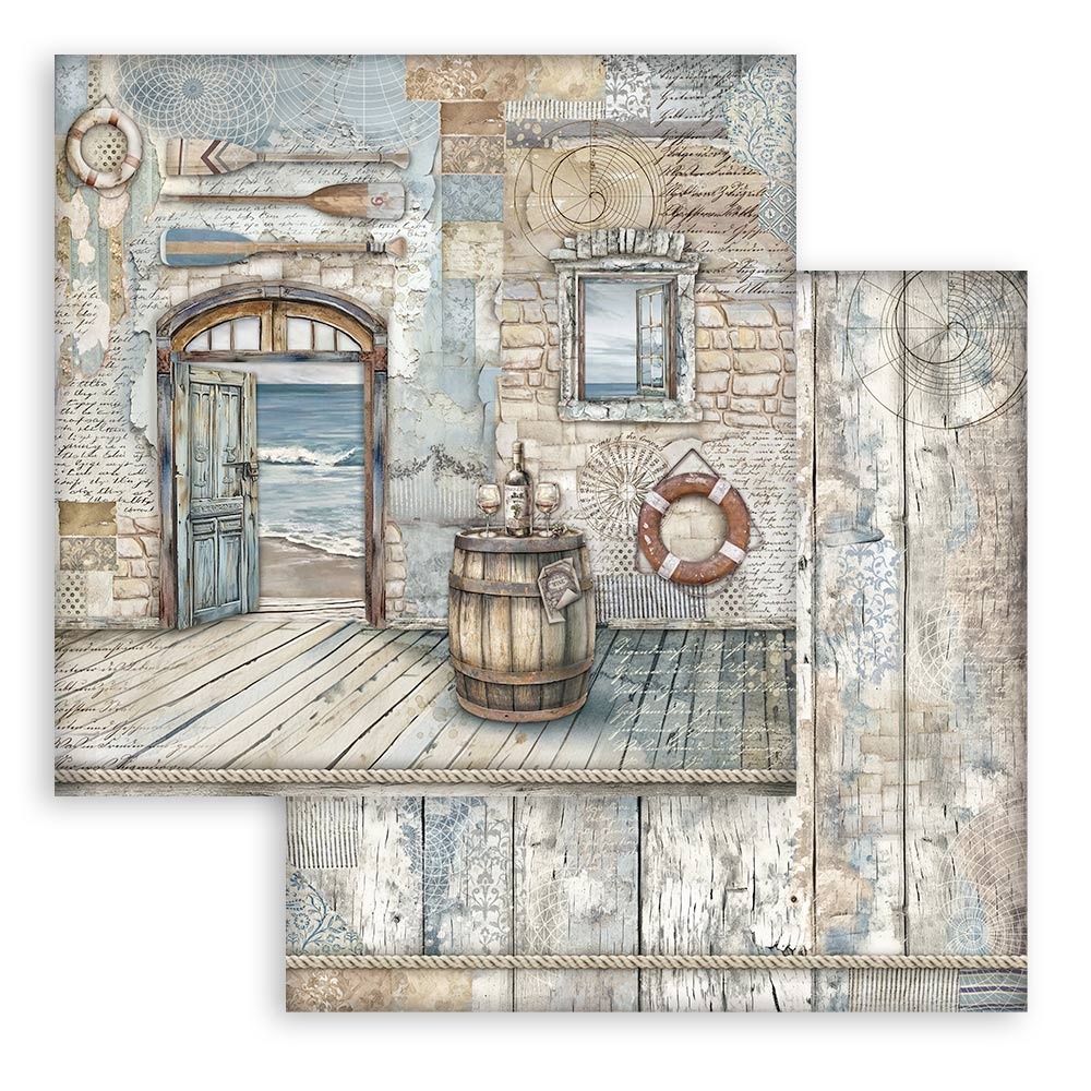 Stamperia Scrapbooking Double face sheet - Silent Sea barrel