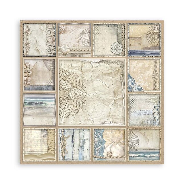 Stamperia Scrapbooking Pad 22 sheets cm 20,3X20,3 (8"X8") Single Face Silent Sea