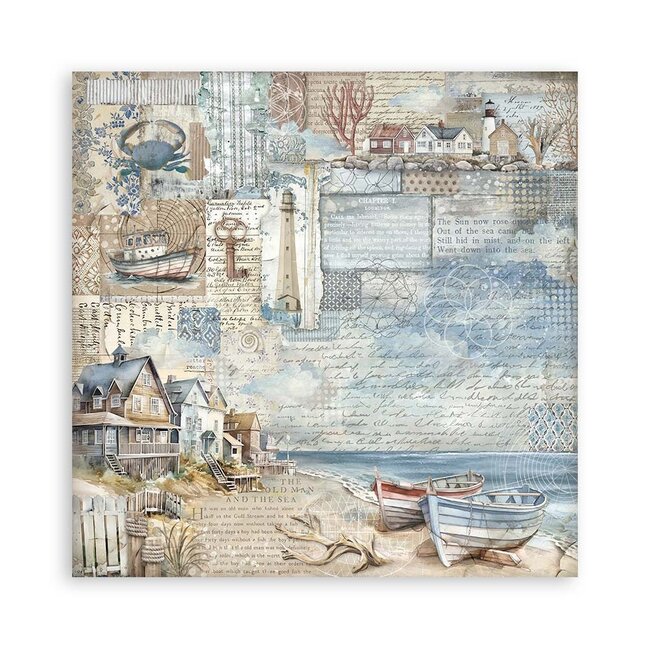 Stamperia Papierblok 20,3x20,3 cm - 22 vellen - Single Face Silent Sea