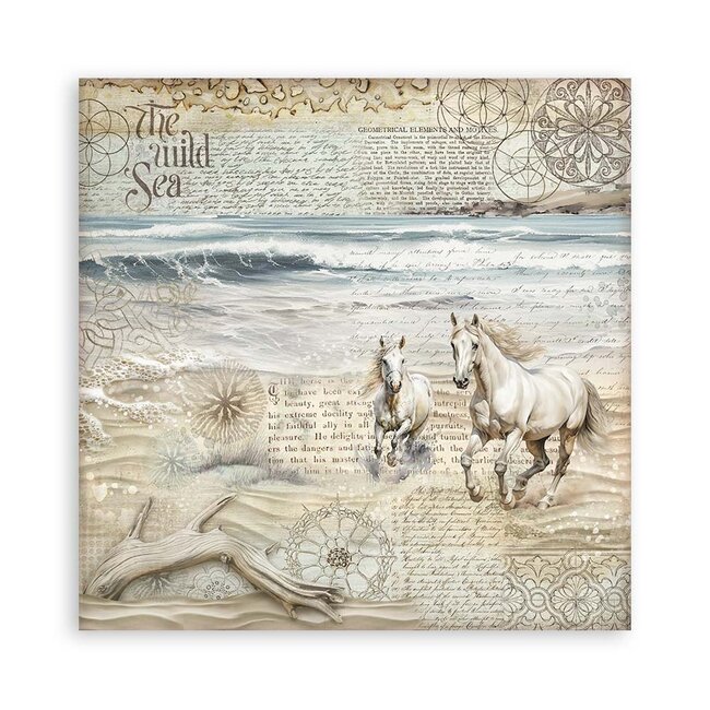 Stamperia Papierblok 20,3x20,3 cm - 22 vellen - Single Face Silent Sea