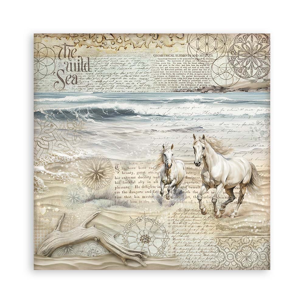 Stamperia Scrapbooking Pad 22 sheets cm 20,3X20,3 (8"X8") Single Face Silent Sea