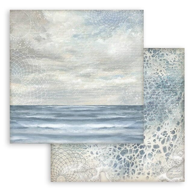 Stamperia Papierblok 20,3x20,3 cm - 10 vellen -  Backgrounds Selection - Silent Sea
