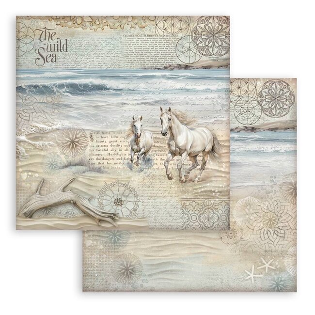 Stamperia Papierblok 20,3x20,3 cm - 10 vellen - Silent Sea