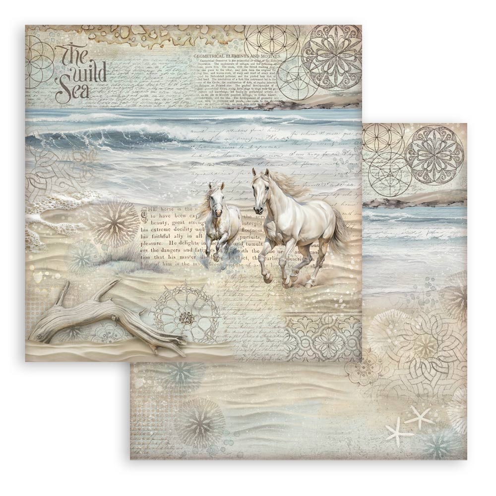 Stamperia Scrapbooking Small Pad 10 sheets cm 20,3X20,3 (8"X8") - Silent Sea