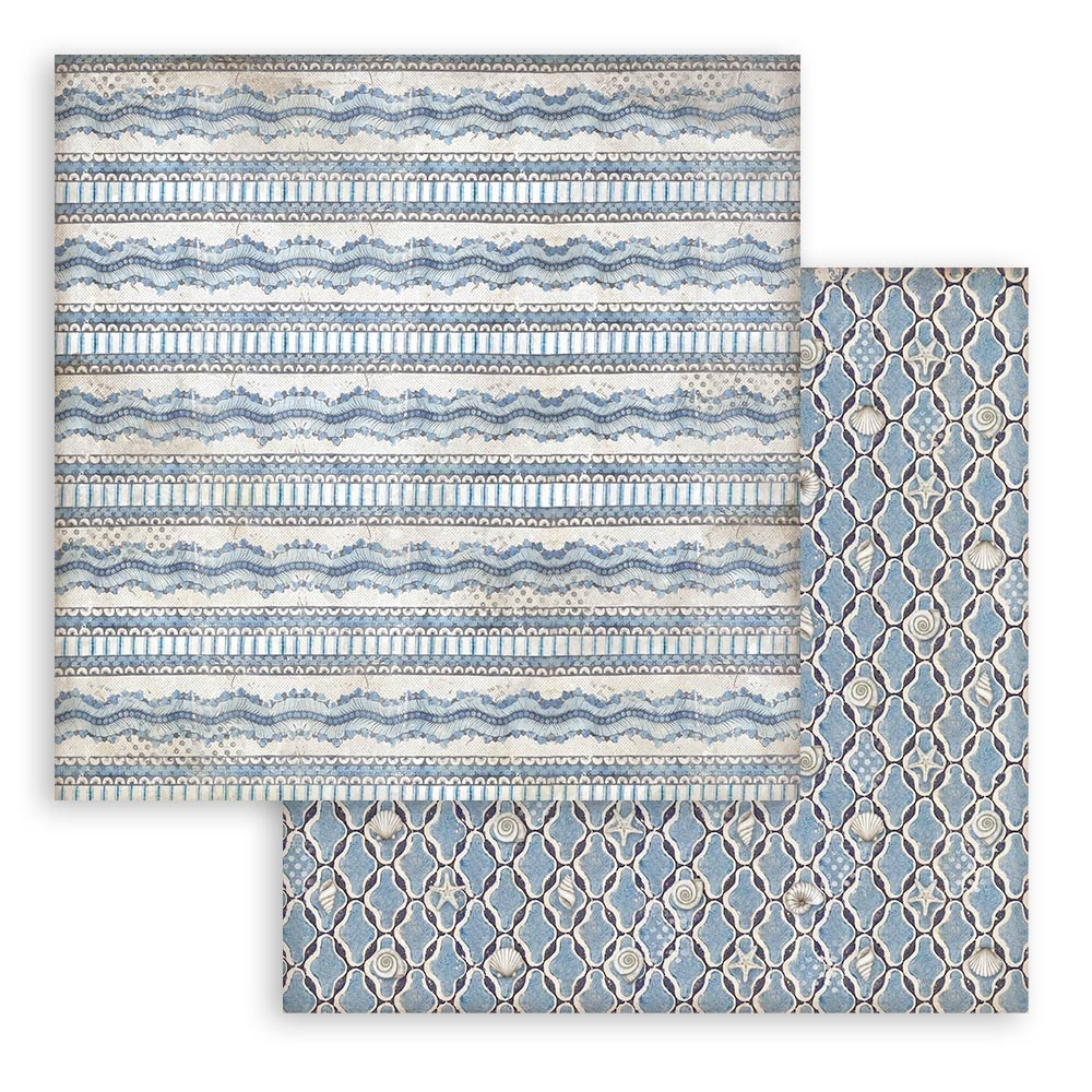 Stamperia Scrapbooking Pad 10 sheets cm 30,5x30,5 (12"x12") Maxi Background selection -  Silent Sea