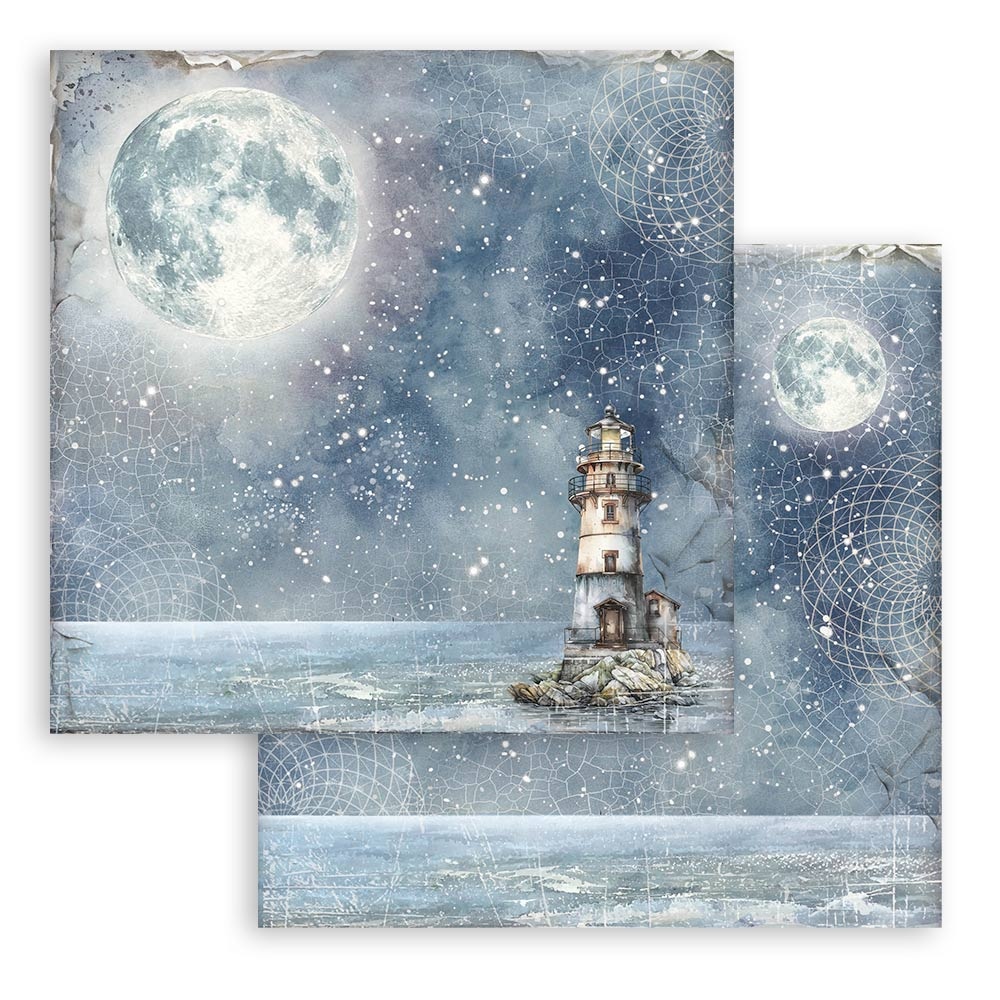 Stamperia Scrapbooking Pad 10 sheets cm 30,5x30,5 (12"x12") Maxi Background selection -  Silent Sea