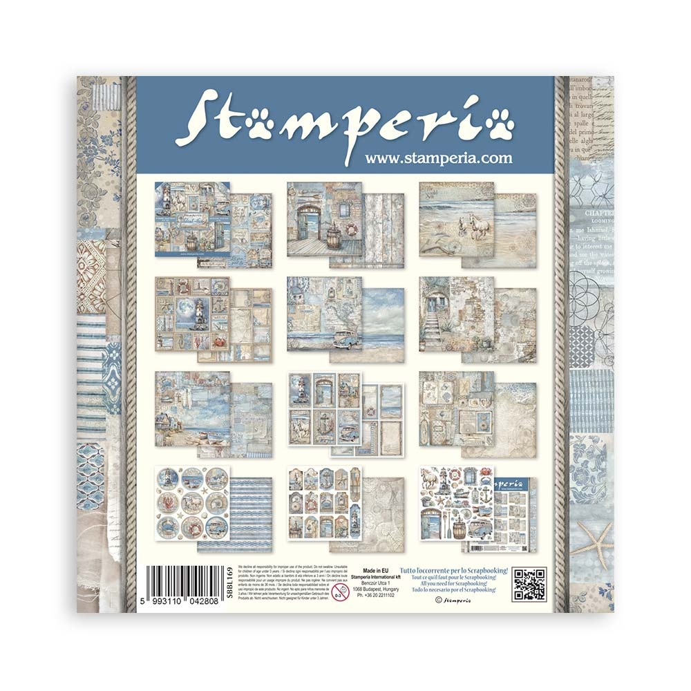 Stamperia Scrapbooking Pad 10 sheets cm 30,5x30,5 (12"x12") - Silent Sea