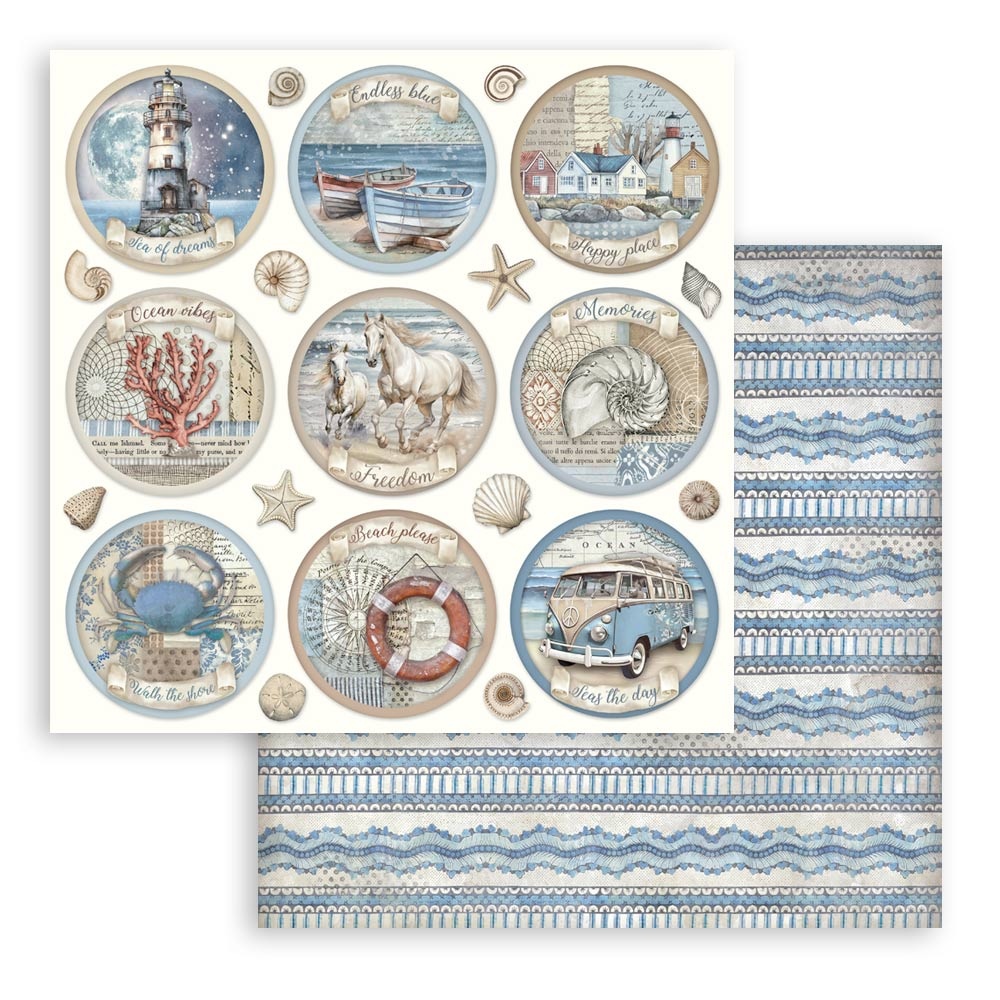 Stamperia Scrapbooking Pad 10 sheets cm 30,5x30,5 (12"x12") - Silent Sea