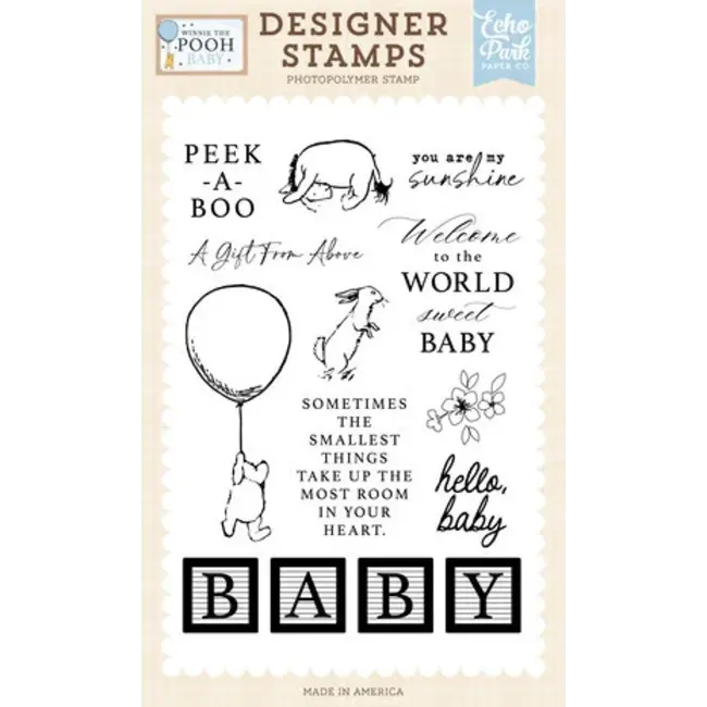 Echo Park Winnie The Pooh Baby Designer Stamps Peek A Boo