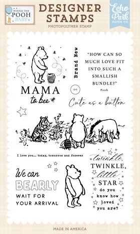 Echo Park Winnie The Pooh Baby Designer Stamps Bearly Wait