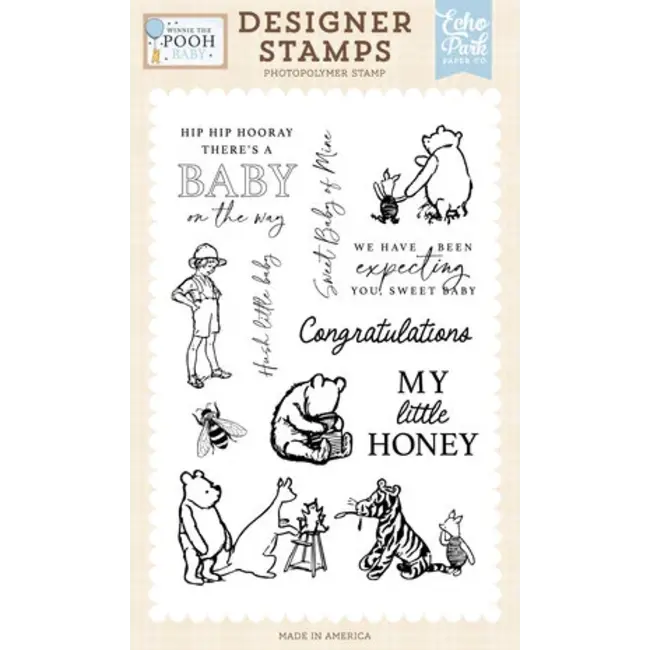 Echo Park Winnie The Pooh Baby Designer Stamps My Little Honey