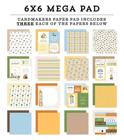 Echo Park Winnie The Pooh Baby 6x6 Inch Cardmakers Mega Pad