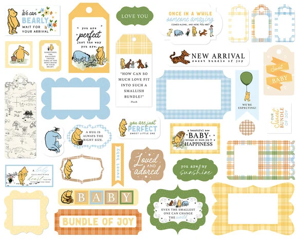 Echo Park Winnie The Pooh Baby Frames & Tags