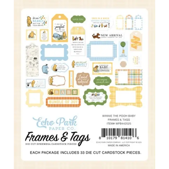 Echo Park Winnie The Pooh Baby Frames & Tags