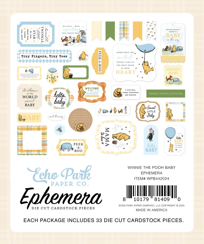 Echo Park Winnie The Pooh Baby Ephemera