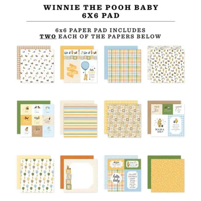 Echo Park Winnie The Pooh Baby 6x6 Inch Paper Pad