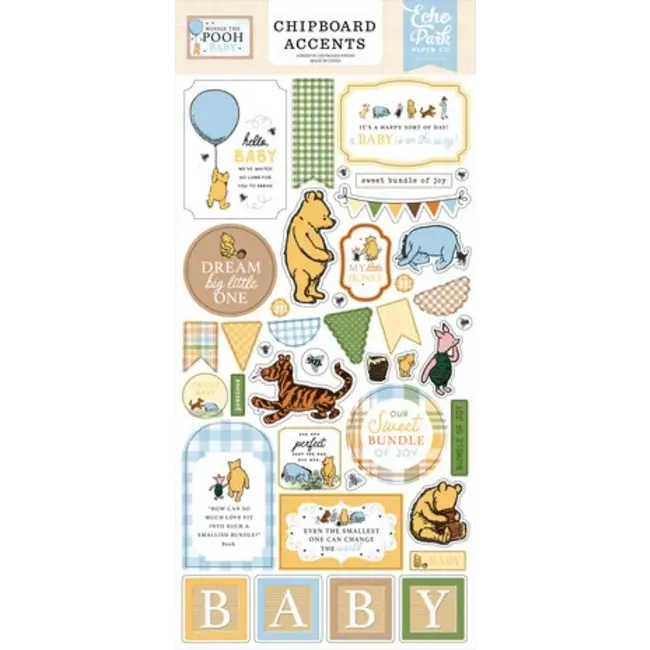 Echo Park Winnie The Pooh Baby Chipboard Accents