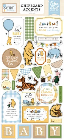 Echo Park Winnie The Pooh Baby Chipboard Accents