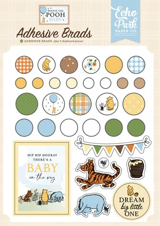 Echo Park Winnie The Pooh Baby Adhesive Brads
