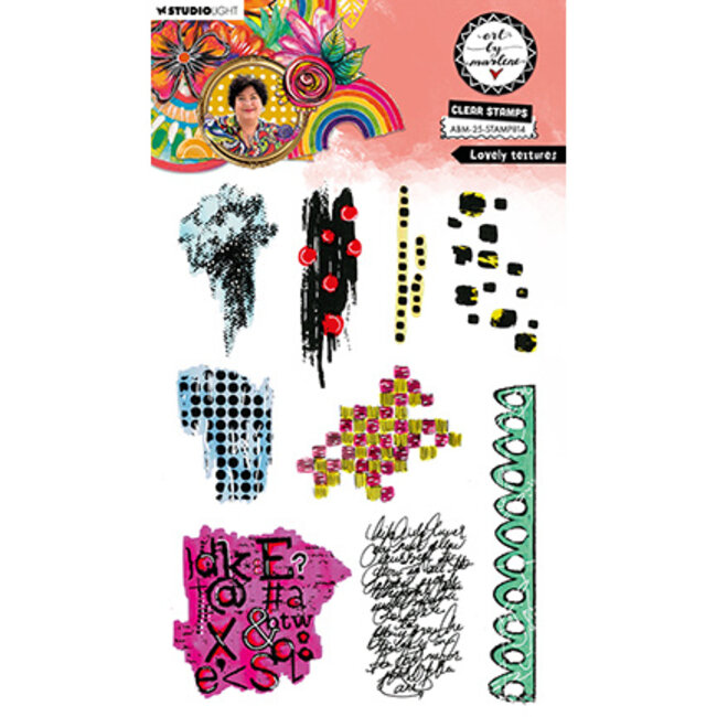 Studio Light ABM Clear Stamp Lovely textures Art by Marlene nr.814