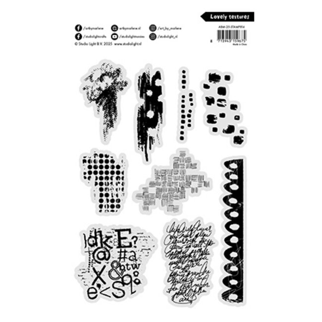 Studio Light ABM Clear Stamp Lovely textures Art by Marlene nr.814