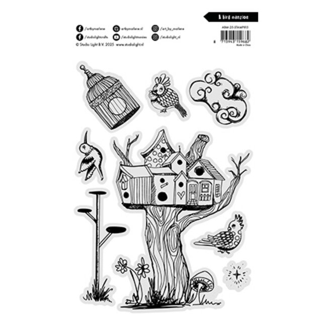 Studio Light  ABM Clear Stamp A bird mansion Art by Marlene nr.815