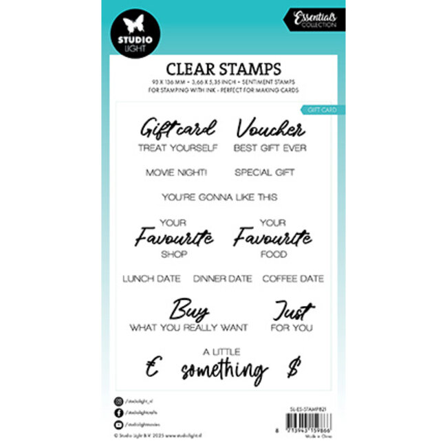 Studio Light SL Clear Stamp Gift card Essentials nr.821