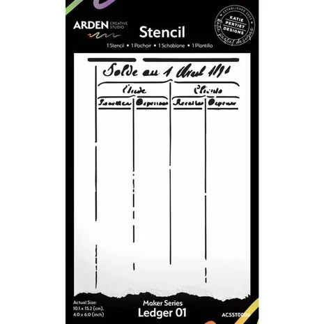 Arden Creative Studio Arden Creative Studio Maker Series 4x6 Inch Stencil Ledger 01