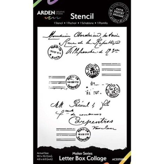 Arden Creative Studio Arden Creative Studio Maker Series 4x6 Inch Stencil Letter Box Collage