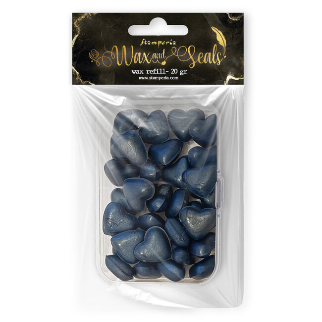 Stamperia Wax Refill gr 20 Heart shape - Pearl deep blue