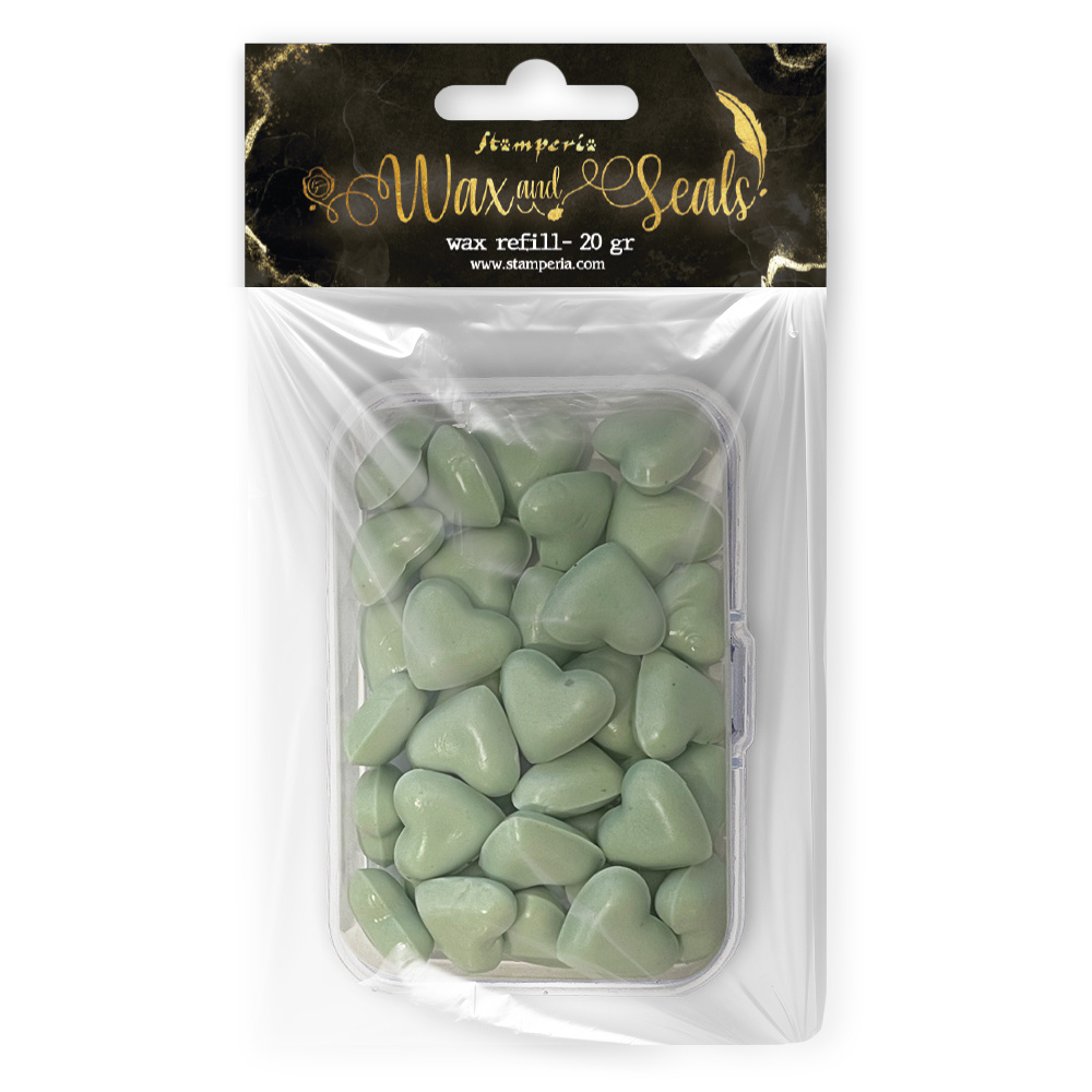 Stamperia Wax Refill gr 20 Heart shape - Pastel mint