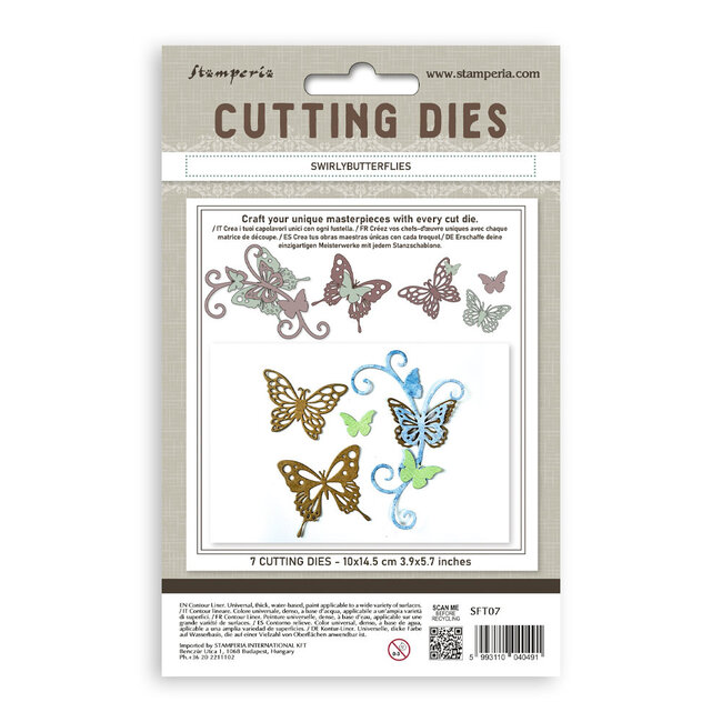Stamperia Cutting Dies A6 - Swirly butterflies