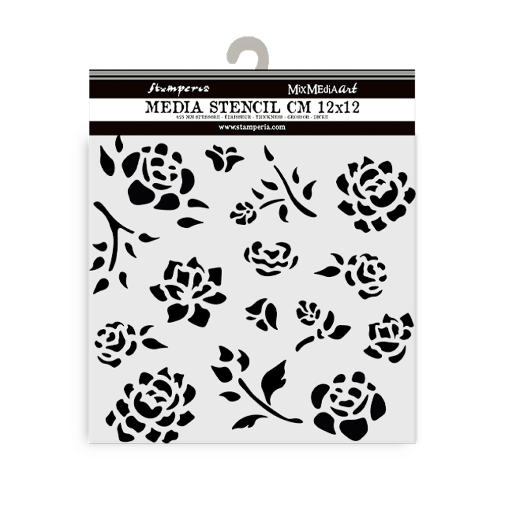 Stamperia Thick stencil cm 12X12 - Timeless buds pattern