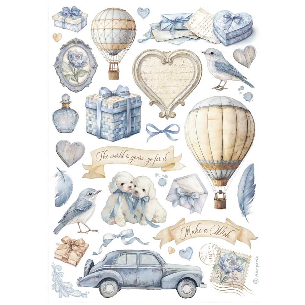 Stamperia Selection 6 Rice paper A4 - Timeless