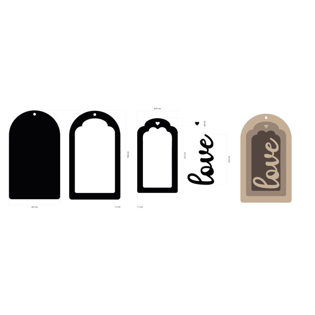 Stamperia Crafty shapes: Timeless tag