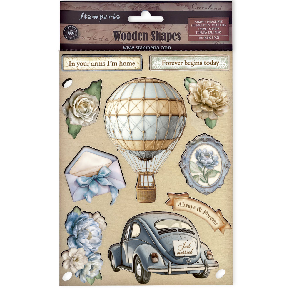 Stamperia Colored Wooden shape A5 - Timeless