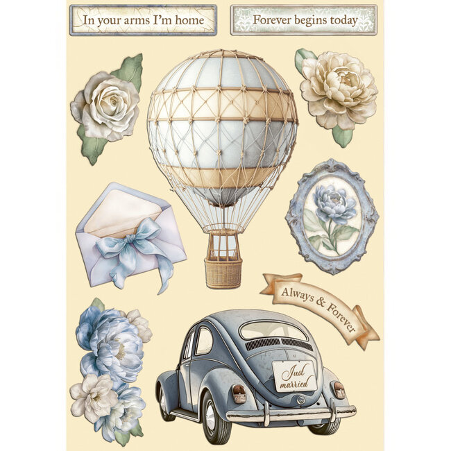 Stamperia Colored Wooden shape A5 - Timeless