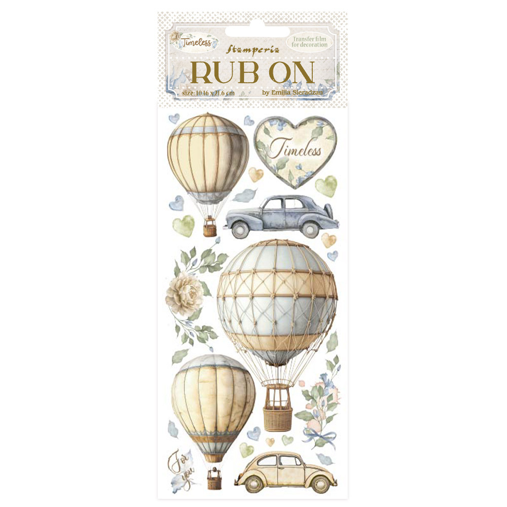 Stamperia Rub-on cm 10,16x21,6 - Timeless air balloons