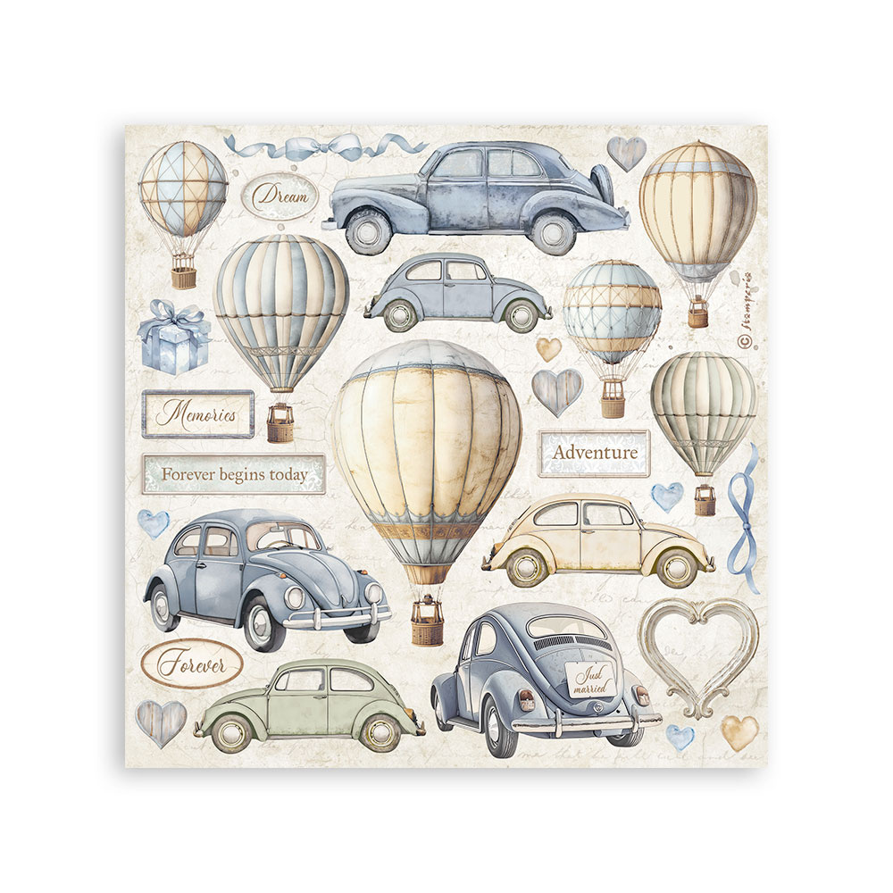 Stamperia Stickers mm 165x165  4 sheets - Timeless