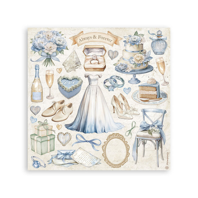 Stamperia Stickers mm 165x165  4 sheets - Timeless