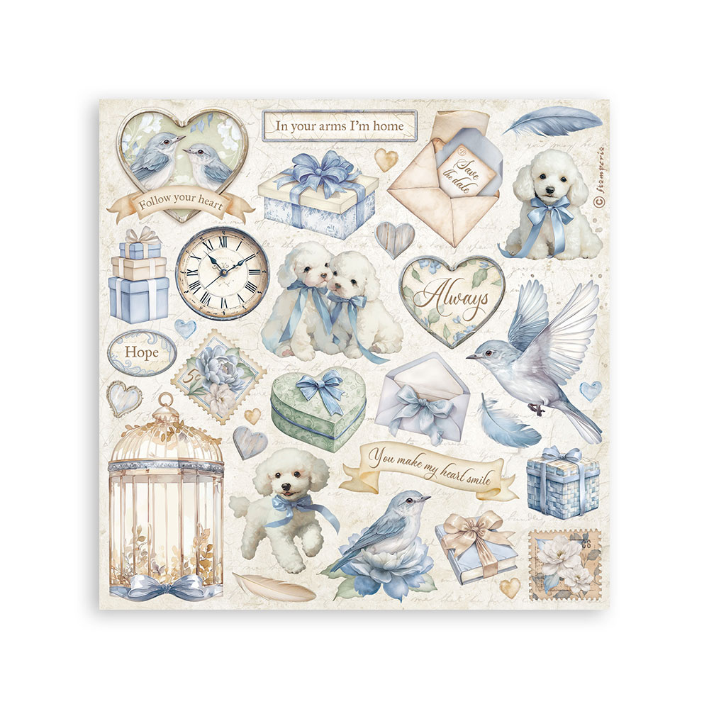 Stamperia Stickers mm 165x165  4 sheets - Timeless