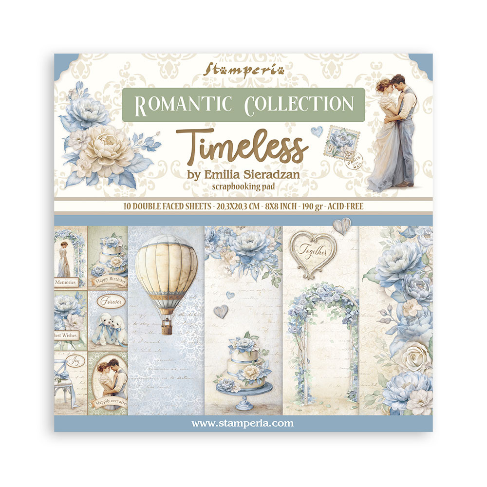Stamperia Scrapbooking Pad 10 sheets cm 30,5x30,5 (12"x12") - Timeless