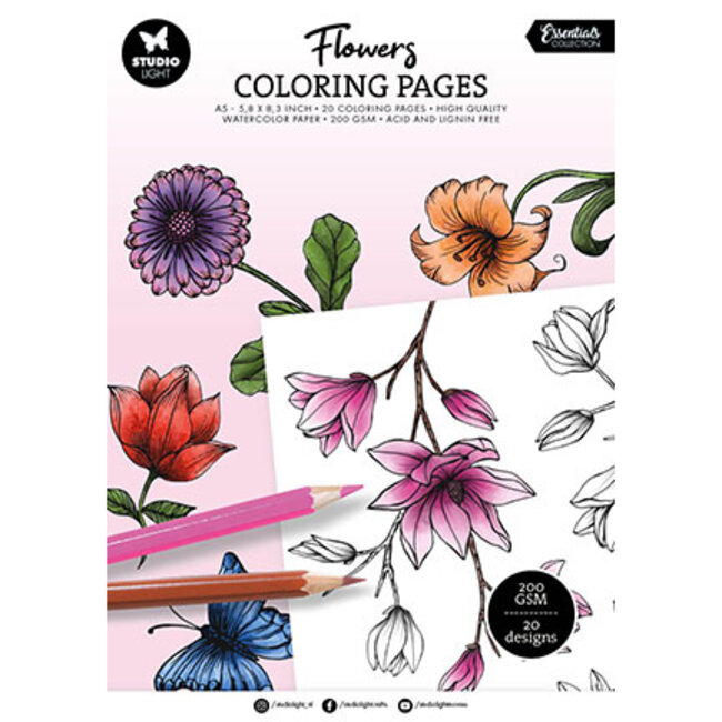 Studio Light Coloring Pages Flowers Essentials nr.282