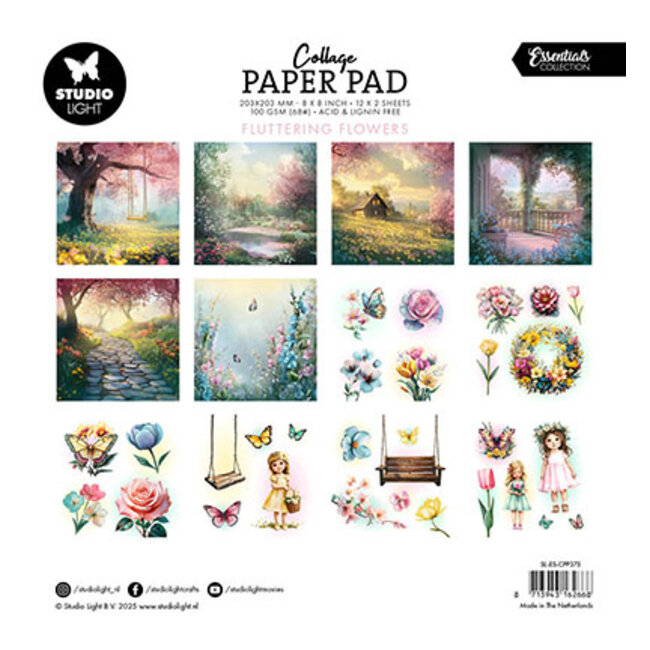 Studio Light SL Collage Paper Pad Fluttering Flowers Essentials nr.375