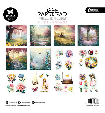 Studio Light SL Collage Paper Pad Fluttering Flowers Essentials nr.375